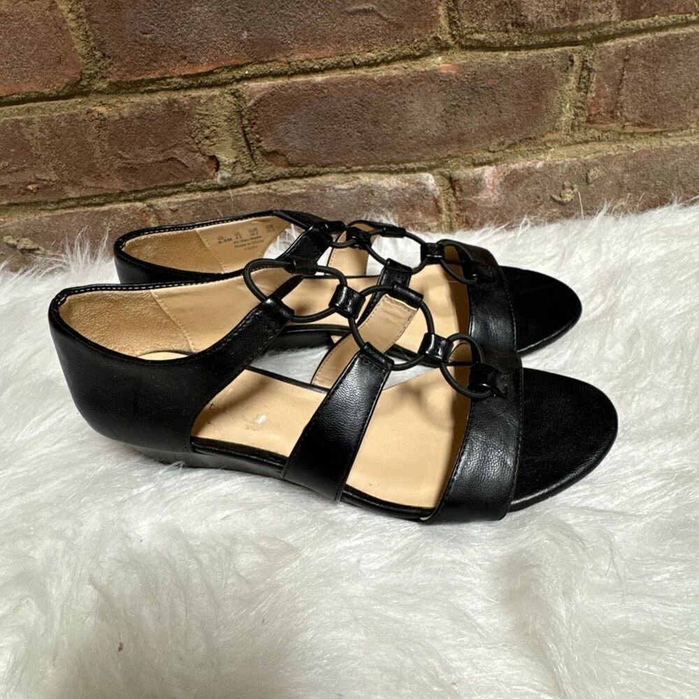 LifeStride Women's Black Yiddy Wedge Sandal Size 6.5 NEW